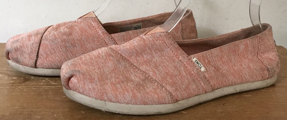 Toms Pink Heather Fabric Slip On Comfort Shoes 7.5 Womens